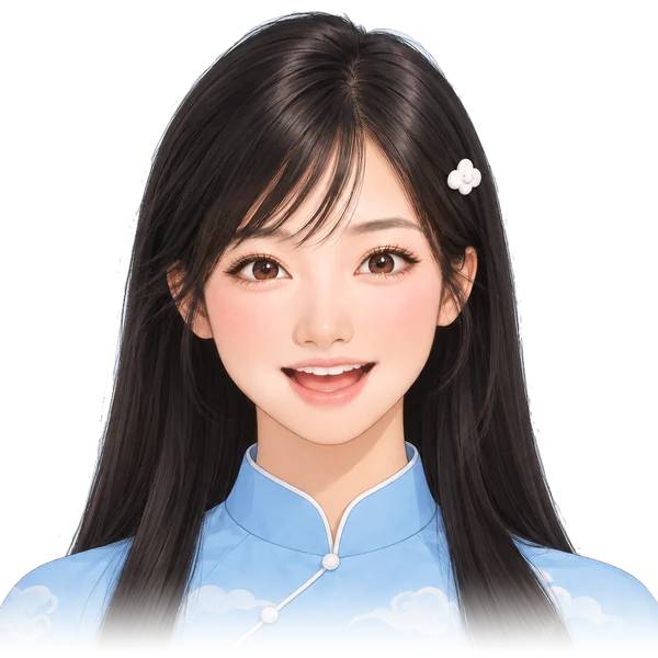 AI講師メイ — 水色のアオザイを着たベトナム語の先生